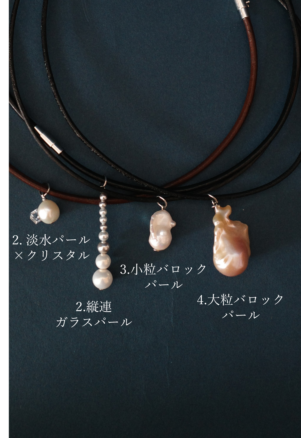 月 leather choker (4type)