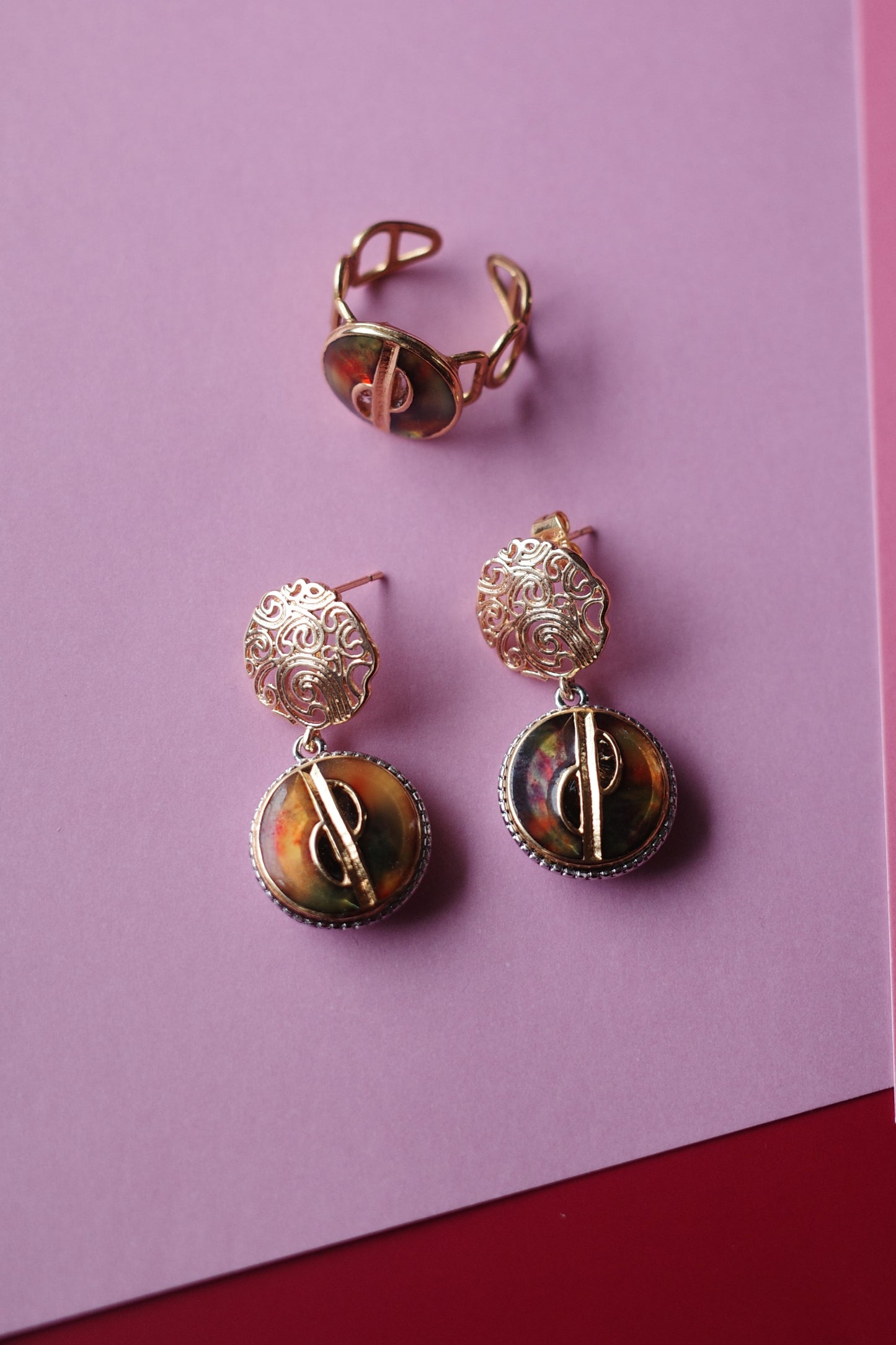 [1点]coffee marble(コーヒーマーブル）ピアス