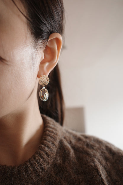 [1点]coffee marble(コーヒーマーブル）ピアス