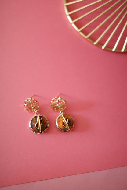 [1点]coffee marble(コーヒーマーブル）ピアス