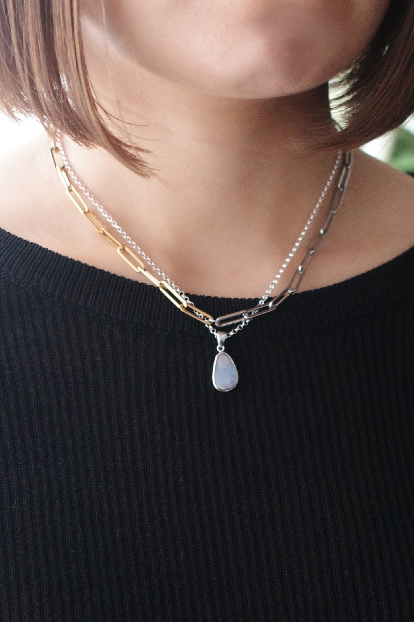[1点]花の雨 necklace(オパール)