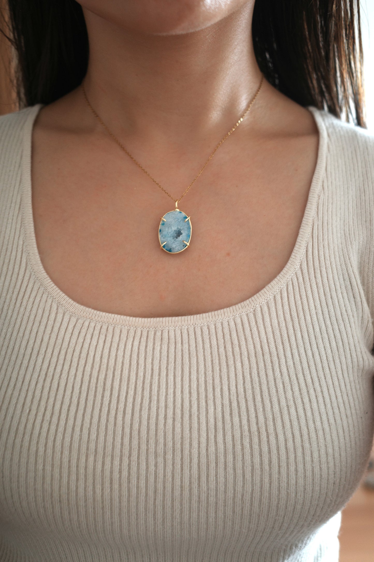 [1点]sky blue necklace(ドゥルージークォーツ)