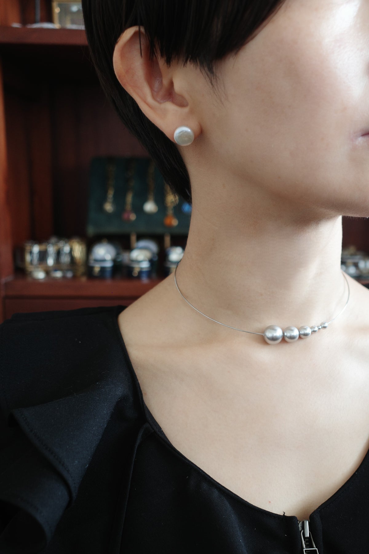 月 wire choker (2type)