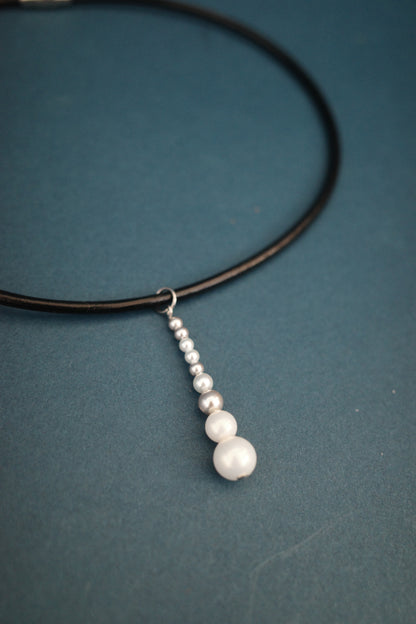月 leather choker (4type)