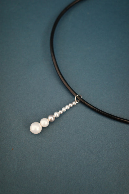 月 leather choker (4type)