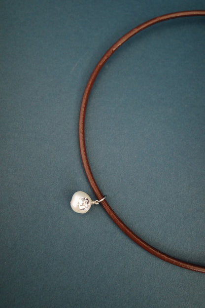 月 leather choker (4type)