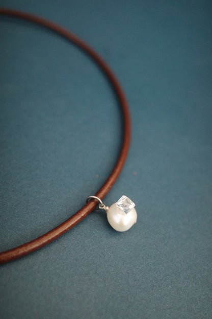 月 leather choker (4type)